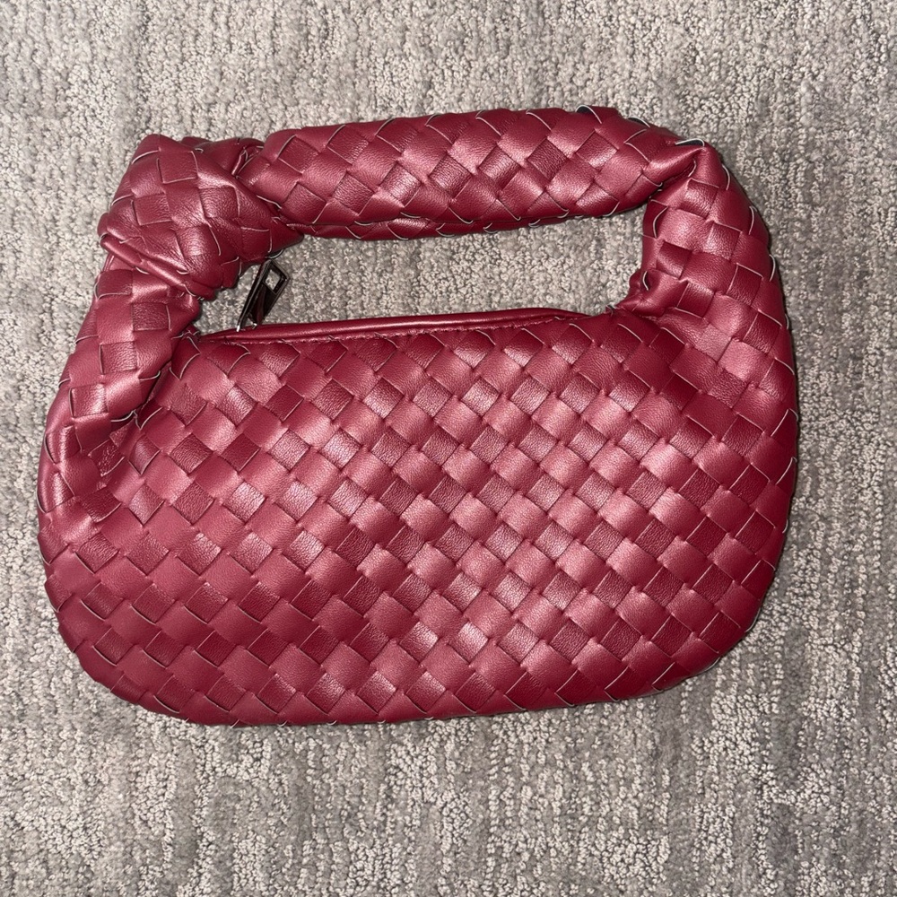 Elegant Woven Red Handbag